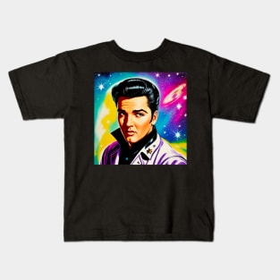 Vintage Retro Elvis in the Galaxy Kids T-Shirt